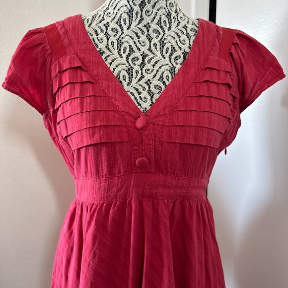Fossil Dress Size Small Women's Red V-Neck A-Line Preppy Boho Cute Summer. - Picture 2 of 9